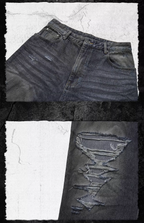 UNDERWATER Dirty Dye Aged Torn Baggy Jeans