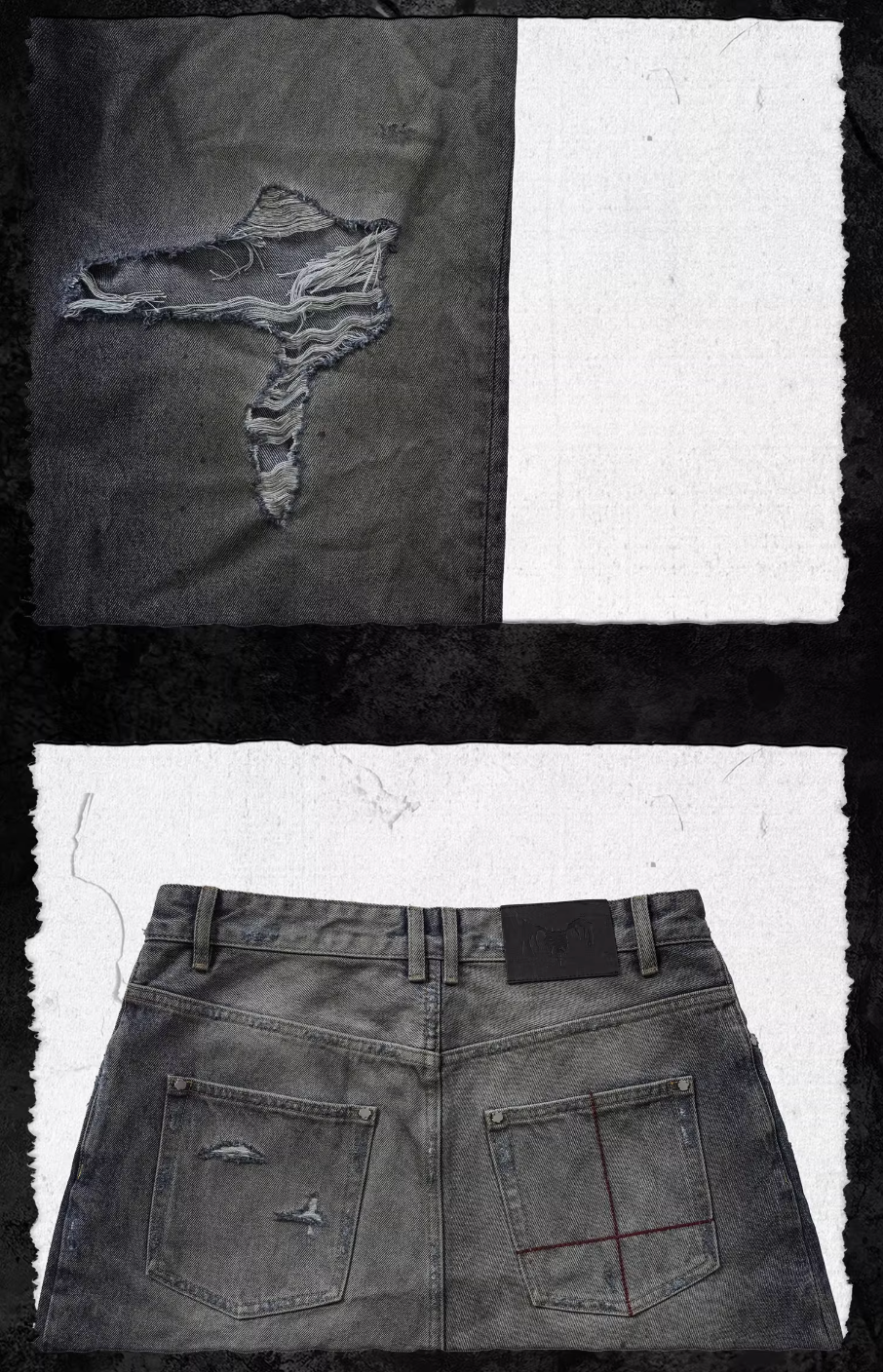 UNDERWATER Dirty Dye Aged Torn Baggy Jeans