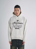 RUSURE Flower Gray Slogan Hoodie