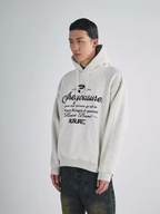 RUSURE Flower Gray Slogan Hoodie