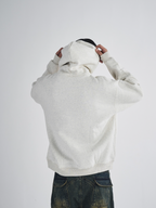 RUSURE Flower Gray Slogan Hoodie