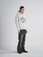 RUSURE Flower Gray Slogan Hoodie
