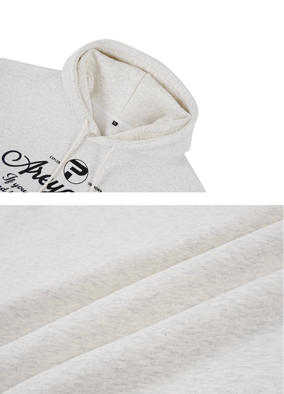 RUSURE Flower Gray Slogan Hoodie