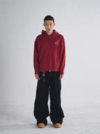 RUSURE Vintage Print Zip Up Hoodie