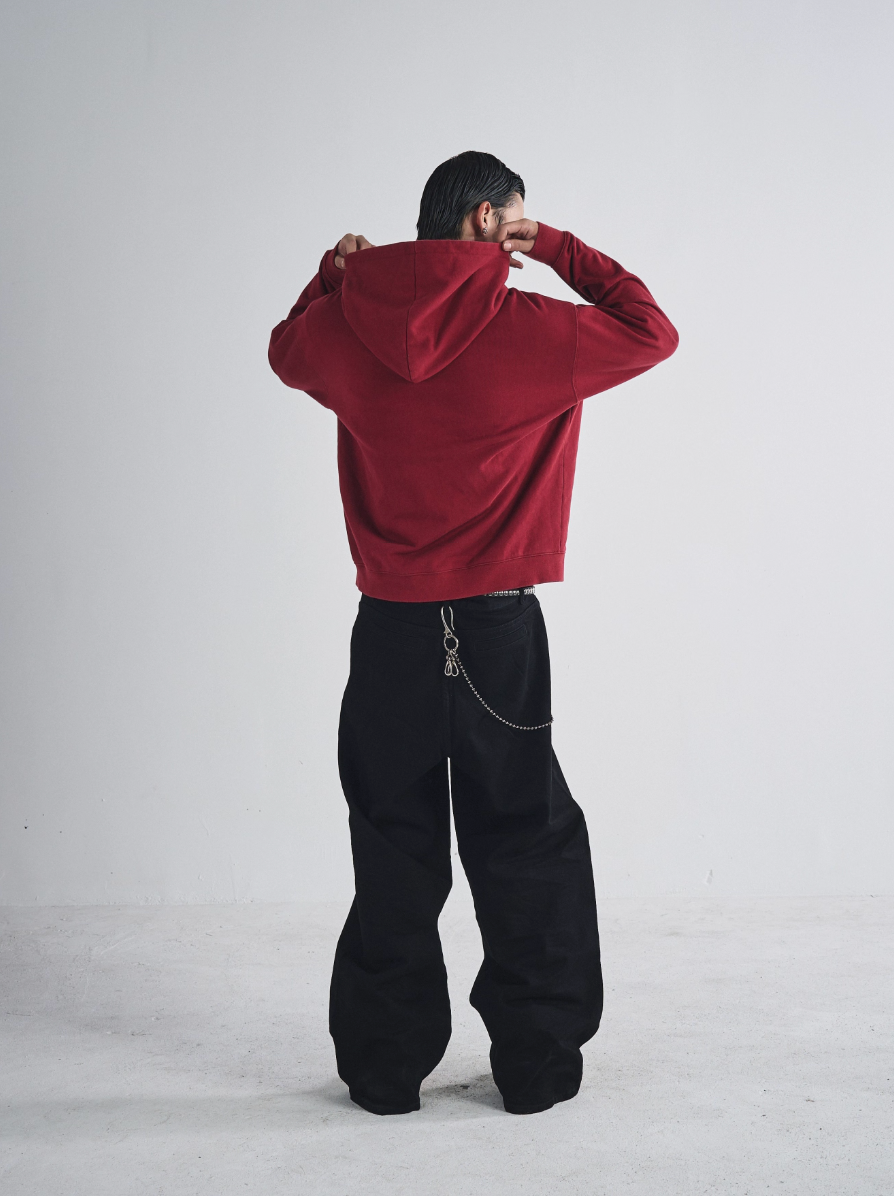 RUSURE Vintage Print Zip Up Hoodie