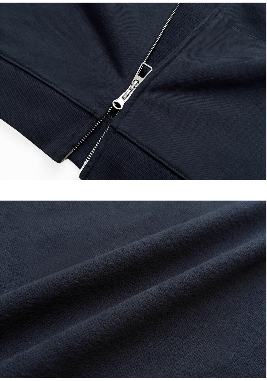 RUSURE Vintage Print Zip Up Hoodie