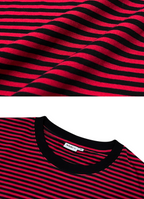 RUSURE Striped Cross Logo Print Long Sleeve Tee