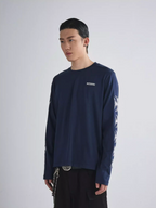 RUSURE Cross Logo Print Long Sleeve Tee