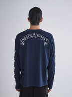 RUSURE Cross Logo Print Long Sleeve Tee
