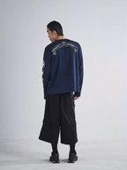 RUSURE Cross Logo Print Long Sleeve Tee