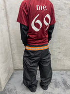 RUSURE Striped Patch Rivets Soccer Jersey
