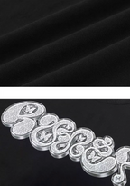 RUSURE Rhinestone Print Graphic Logo Tee