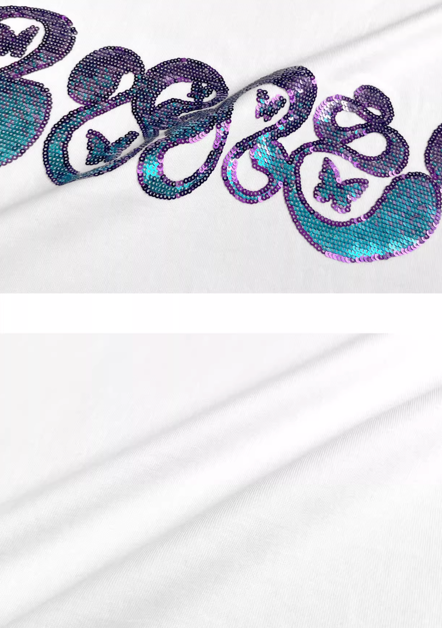 RUSURE Sequins Gradient Logo Tee