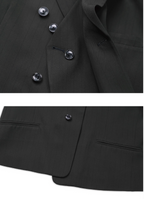 SOD Co. Deconstructed Pinstripe Double Breasted Short Suit Jacket