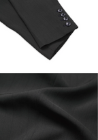 SOD Co. Deconstructed Pinstripe Double Breasted Short Suit Jacket