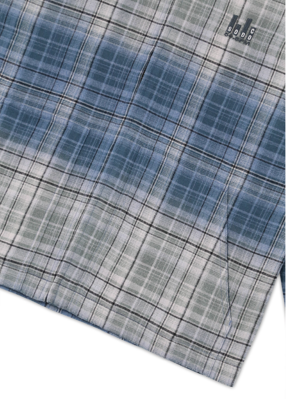 SOD Co. Washed Blue Gradient Plaid Jacket