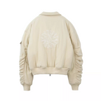 SOD Co. Beige Pilling Custom Pleated MA-1 Bomber Jacket