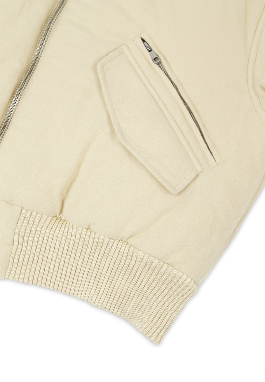 SOD Co. Beige Pilling Custom Pleated MA-1 Bomber Jacket