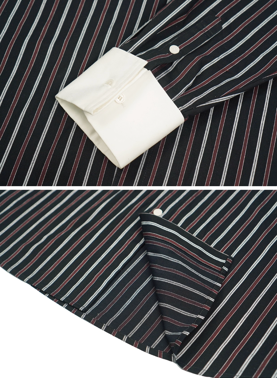 SOD Co. Striped Contrast Color Long Sleeve Shirt