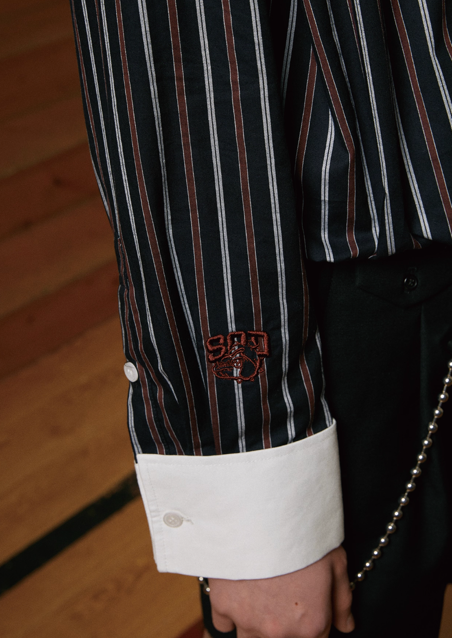 SOD Co. Striped Contrast Color Long Sleeve Shirt