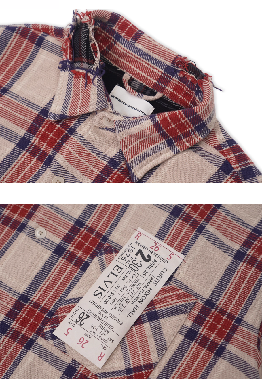 SOD Co. Distressed Layered Plaid Long Sleeve Shirt
