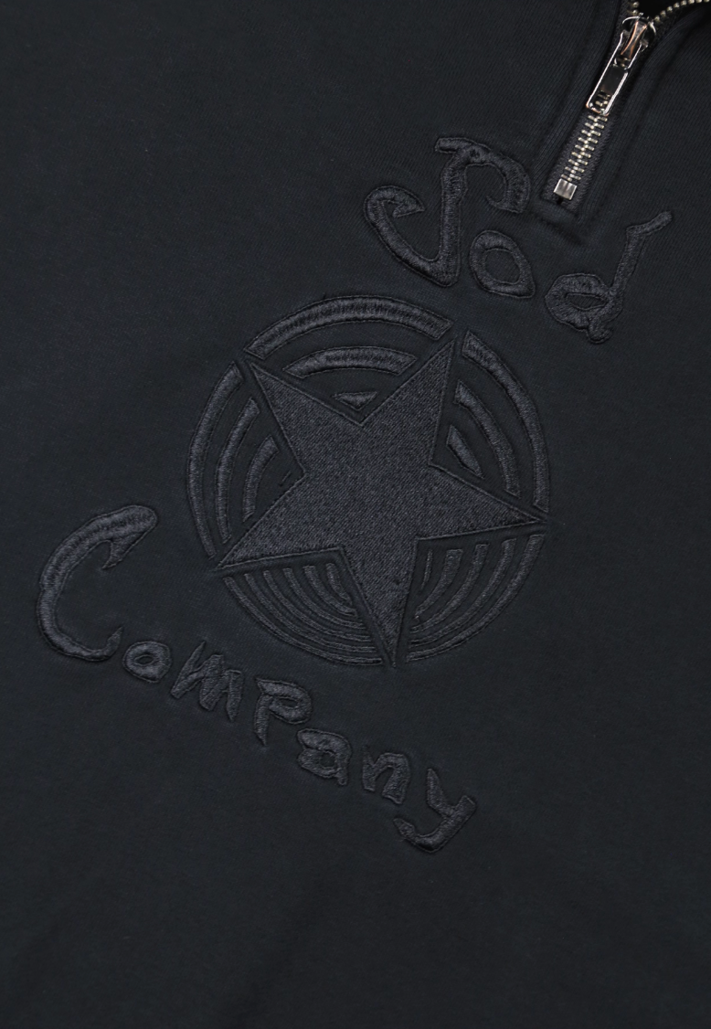 SOD Co. Star Embroidered Half Zip Sweatshirt