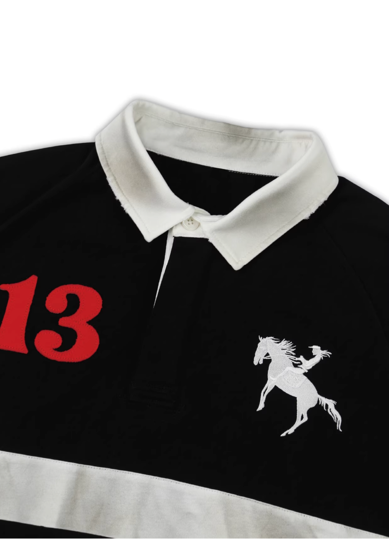 SOD Co. Patchwork Distressed Rugby Polo