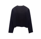 SOD Co. Rock Print Distressed Cropped Long Sleeve Tee