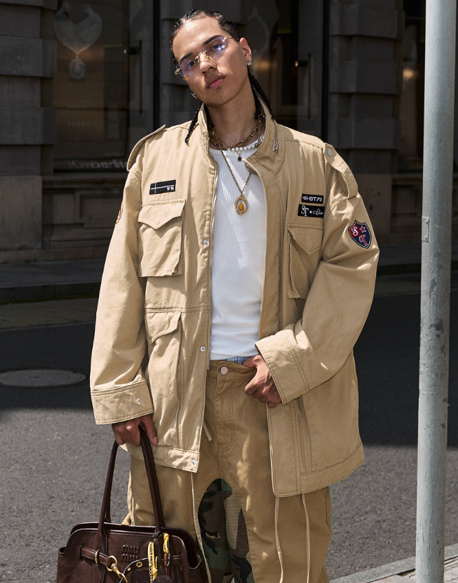 STEEPC Khaki Patch Embroidery M-65 Field Jacket