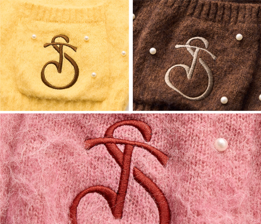 STEEPC Wool Blend Pearl Knit Cardigan