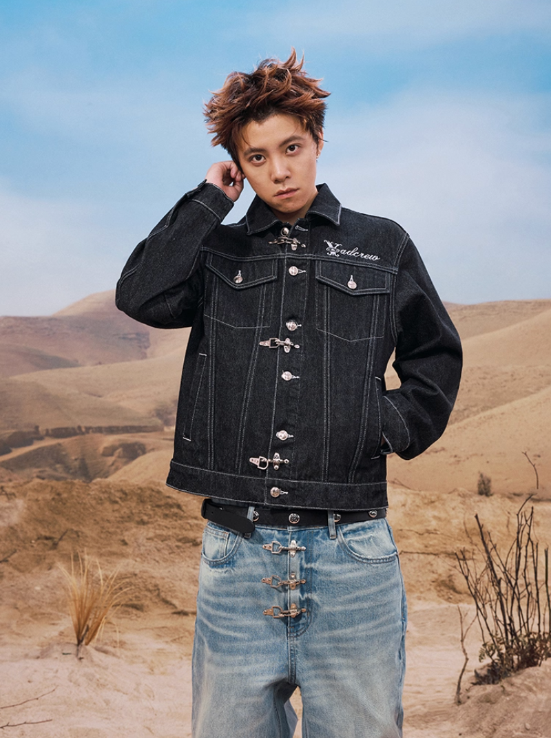 YADcrew Snap Button Denim Jacket