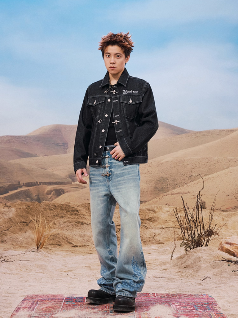 YADcrew Snap Button Denim Jacket