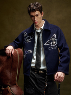 YADcrew Sequin Floral Peace Dove Jacket