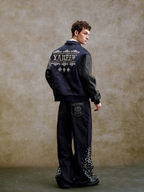 YADcrew Pearl Patch Embroidered Varsity Jacket
