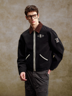 YADcrew Lace Line Embroidered Work Jacket