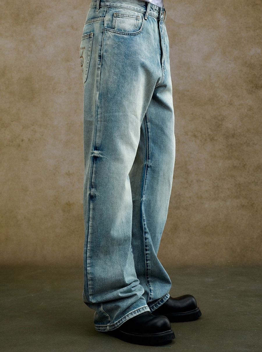 YADcrew Washed Whisker Jeans
