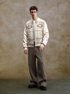 YADcrew Houndstooth Patchwork Leather Pants