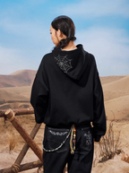 YADcrew Spiderweb Puzzle Pearl Embroidery Zip Up Hoodie