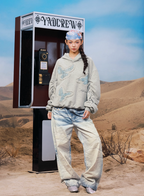 YADcrew Peace Dove Pleated Sleeves Hoodie