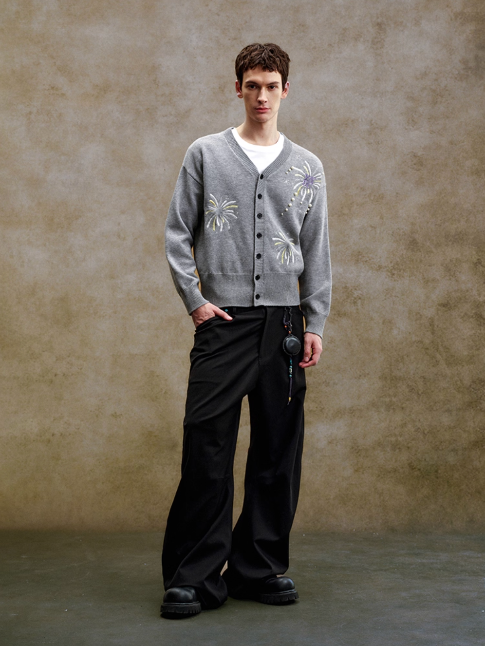 YADcrew Pearl Fireworks Knit Cardigan