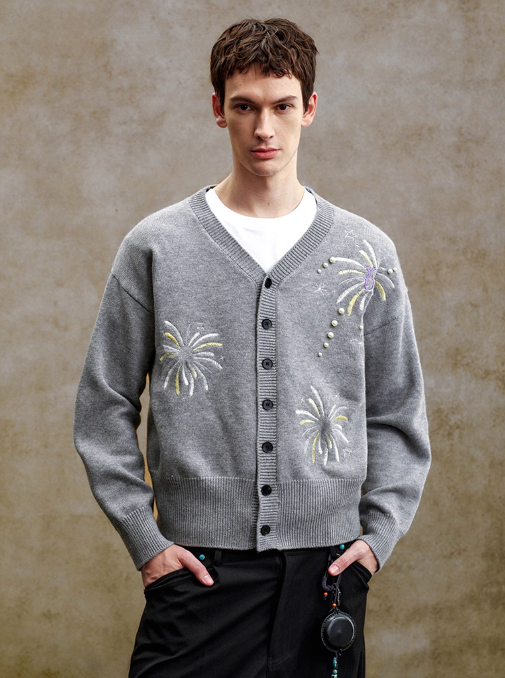 YADcrew Pearl Fireworks Knit Cardigan