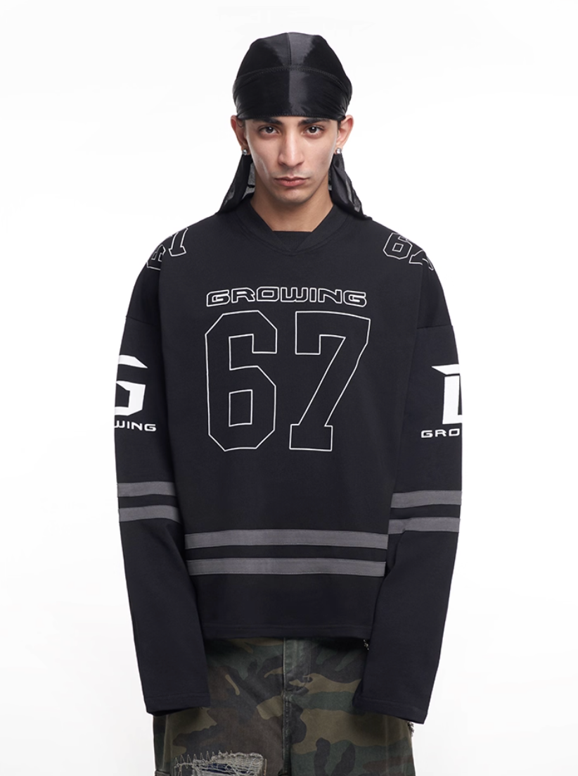 F3F Select 67 Number Long Sleeve Hockey Jersey