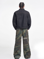 F3F Select Orange Stitching Black Denim Jacket
