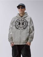 F2CE Embroidered Printed Zip Up Hoodie