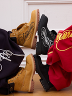 KARMANISTIC Nubuck Leather Embroidered Work Boots