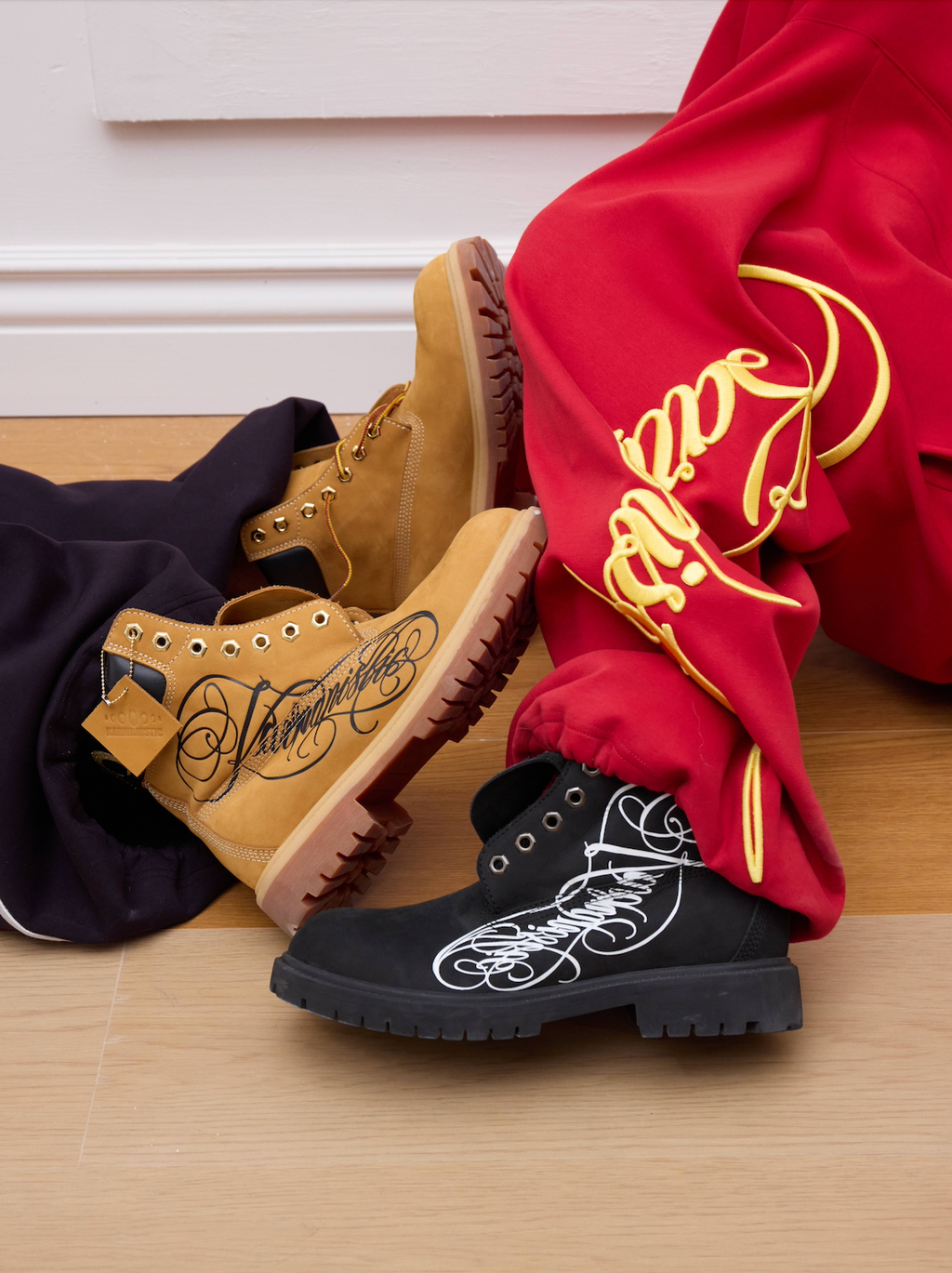 KARMANISTIC Nubuck Leather Embroidered Work Boots