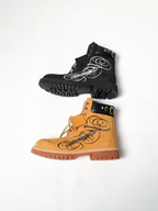 KARMANISTIC Nubuck Leather Embroidered Work Boots