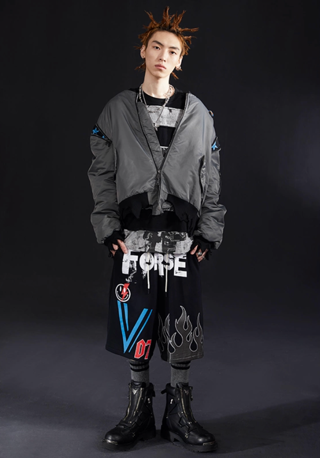 VENTUREK Star Shoulder Zipper MA-1 Bomber Jacket