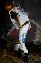 VENTUREK Bleach Wash Patch Rivet Denim Vest