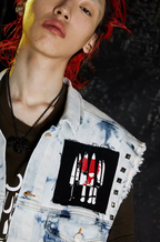 VENTUREK Bleach Wash Patch Rivet Denim Vest